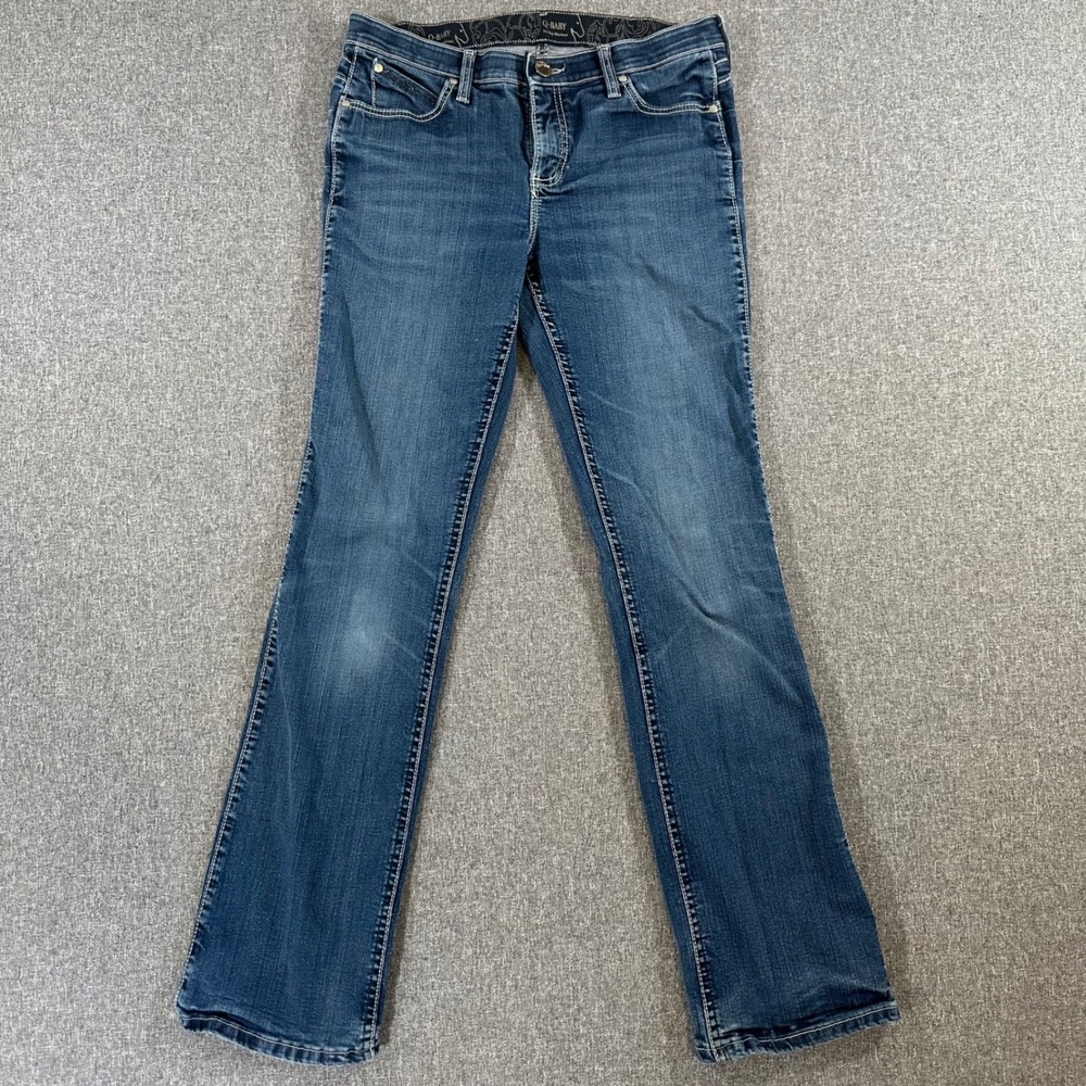 Wrangler Q-Baby Ultimate Riding Jeans‎ Womens 9/10x34 Blue Bootcut Denim Western
